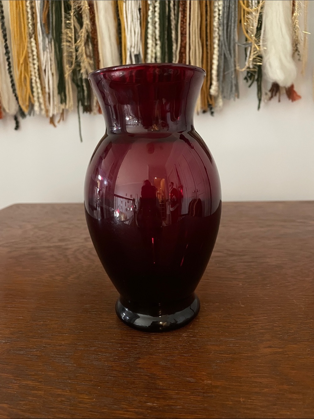 Deep red Glass Vase - Home Accents